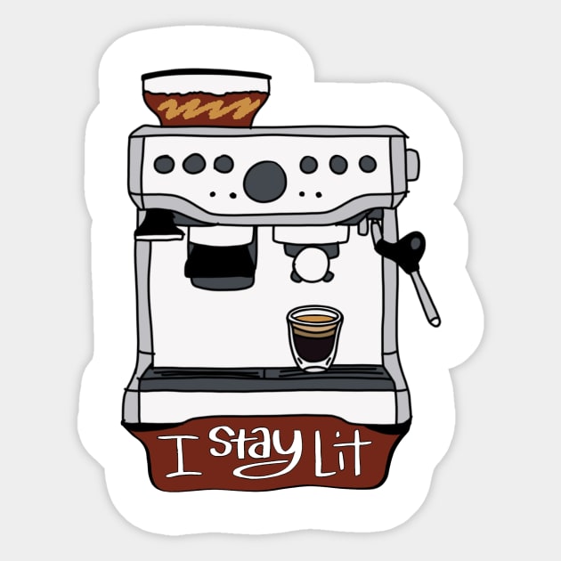 Lit Espresso Sticker by Nerdpins